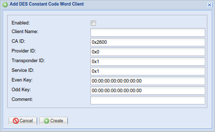'Add/Edit CA' Dialog - DES Constant CWC